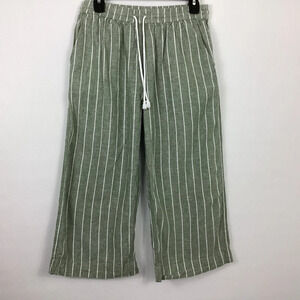 Beachlunchlounge Cotton Linen Margot Cropped Pants Size Small